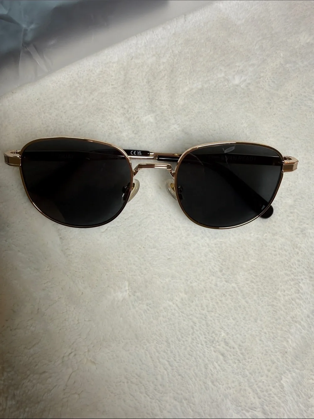 Quay Australia Born Ready Round Sunglasses - Gold/Smoke -NWT